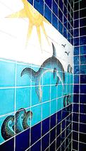 décor mural sur carreau 13x13cm motif dauphin